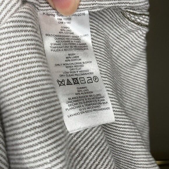 Armani Exchange Men’s Green White Slim Collarless Shirt Size L - Picture 3 of 9